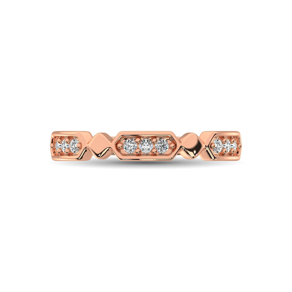 14K Rose Gold 1/6 Ct.Tw. Diamond Stackable Band - thediamondsq