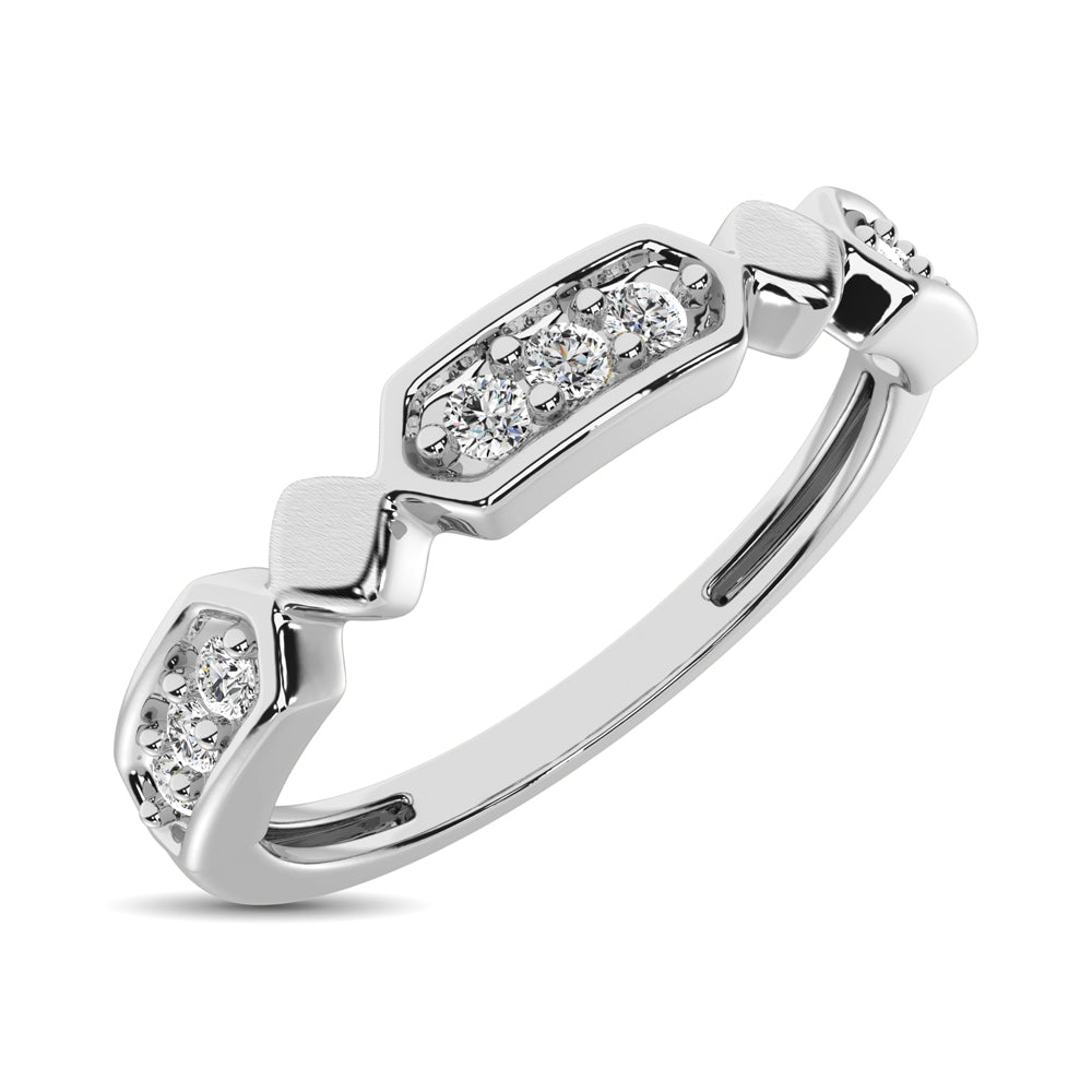 14K White Gold 1/6 Ct.Tw. Diamond Stackable Band - thediamondsq