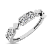 14K White Gold 1/6 Ct.Tw. Diamond Stackable Band - thediamondsq