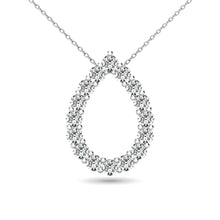 14K White Gold 3/8 Ct.Tw. Diamond Tear Drop Pendant