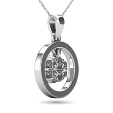 Diamond 3/8 Ct.Tw. Open Circle Flower Pendant in 10K White Gold