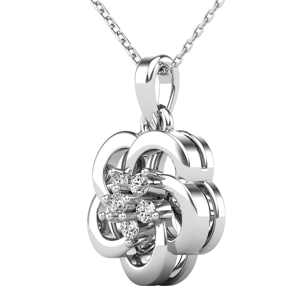 Open Flower Diamond 1/10 Ct.Tw. Pendant