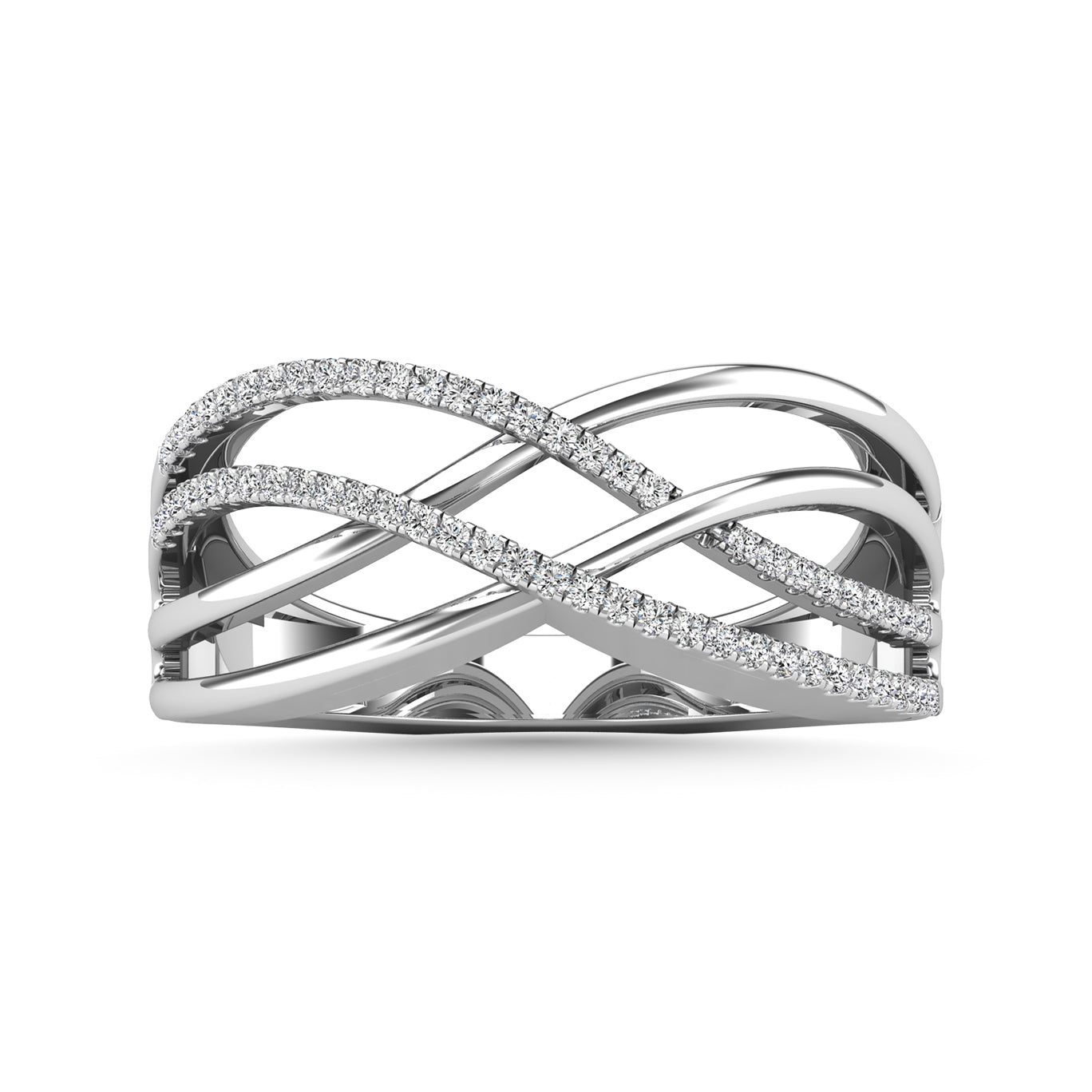 Diamond 1/5 Ct.Tw. Crossover Fashion Ring in 14K White Gold