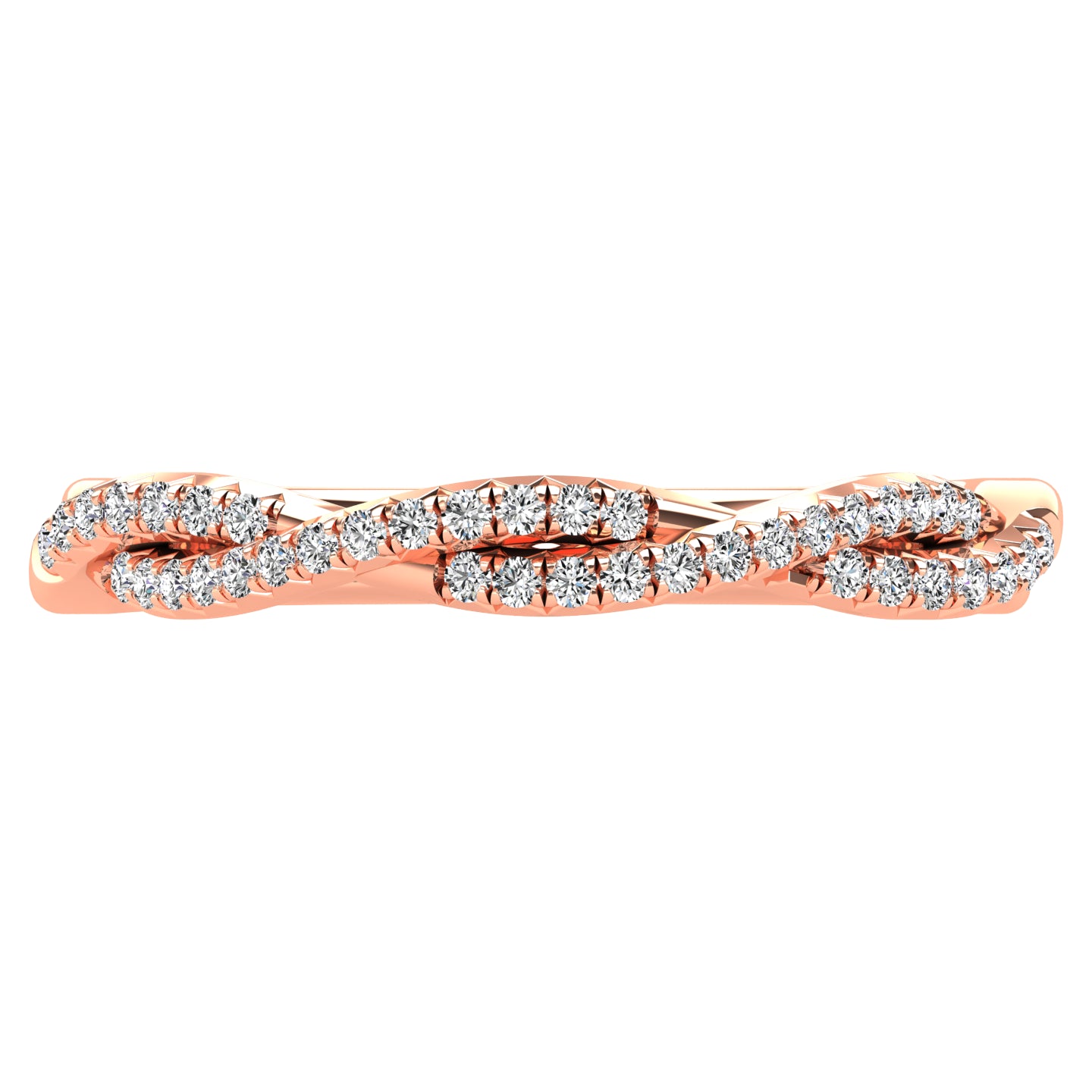 Diamond 1/5 Ct.Tw. Crossover Fashion Ring in 14K Rose Gold