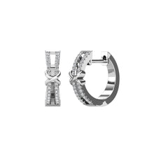 10K White Gold 1/6 Ct.Tw. Diamond Hoop Earrings