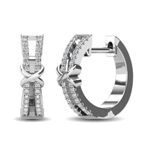 10K White Gold 1/6 Ct.Tw. Diamond Hoop Earrings
