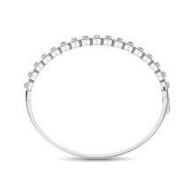 14K White Gold Diamond 1 Ct.Tw. Bangle With Milgrain Details - thediamondsq