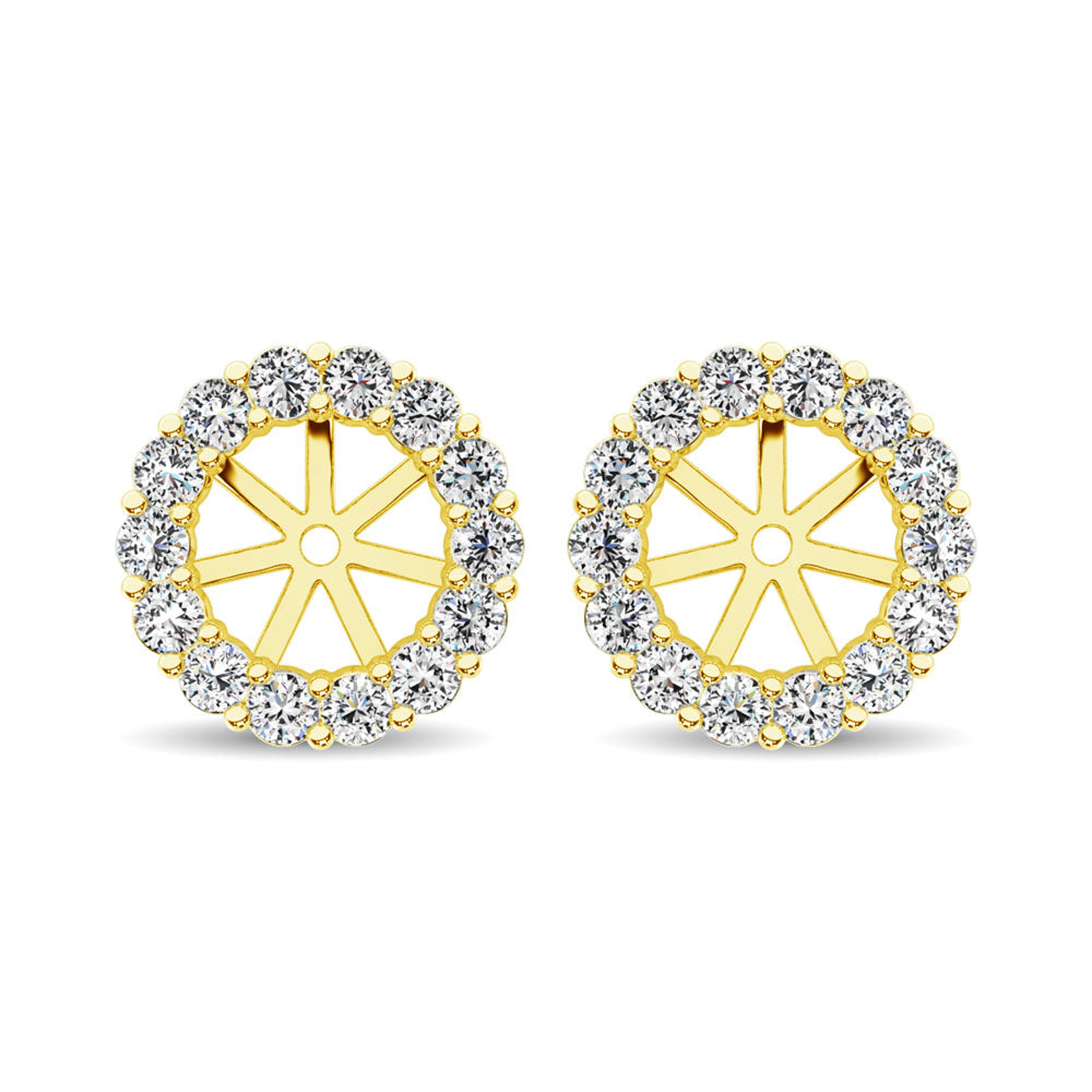 14K Yellow Gold Diamond 1/4 Ct.Tw. Earrings Jacket - thediamondsq