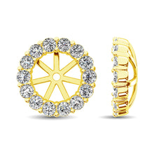 14K Yellow Gold Diamond 1/4 Ct.Tw. Earrings Jacket - thediamondsq