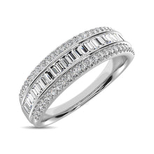 14K White Gold Round and Baguette Diamond 2/5 Ct.Tw. Anniversary Band - thediamondsq