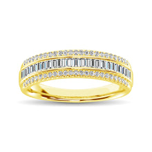 14K Yellow Gold Round and Baguette Diamond 2/5 Ct.Tw. Anniversary Band - thediamondsq