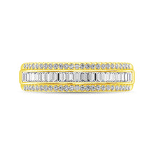 14K Yellow Gold Round and Baguette Diamond 2/5 Ct.Tw. Anniversary Band - thediamondsq