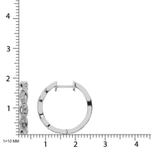 10K White Gold Baguette Diamond 1/5 Ct.Tw. Hoop Earrings