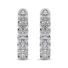 10K White Gold Diamond 1 Ct.Tw. Hoop Earrings