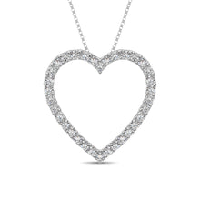 10K White Gold Diamond 1/2 Ct.Tw. Heart Pendant