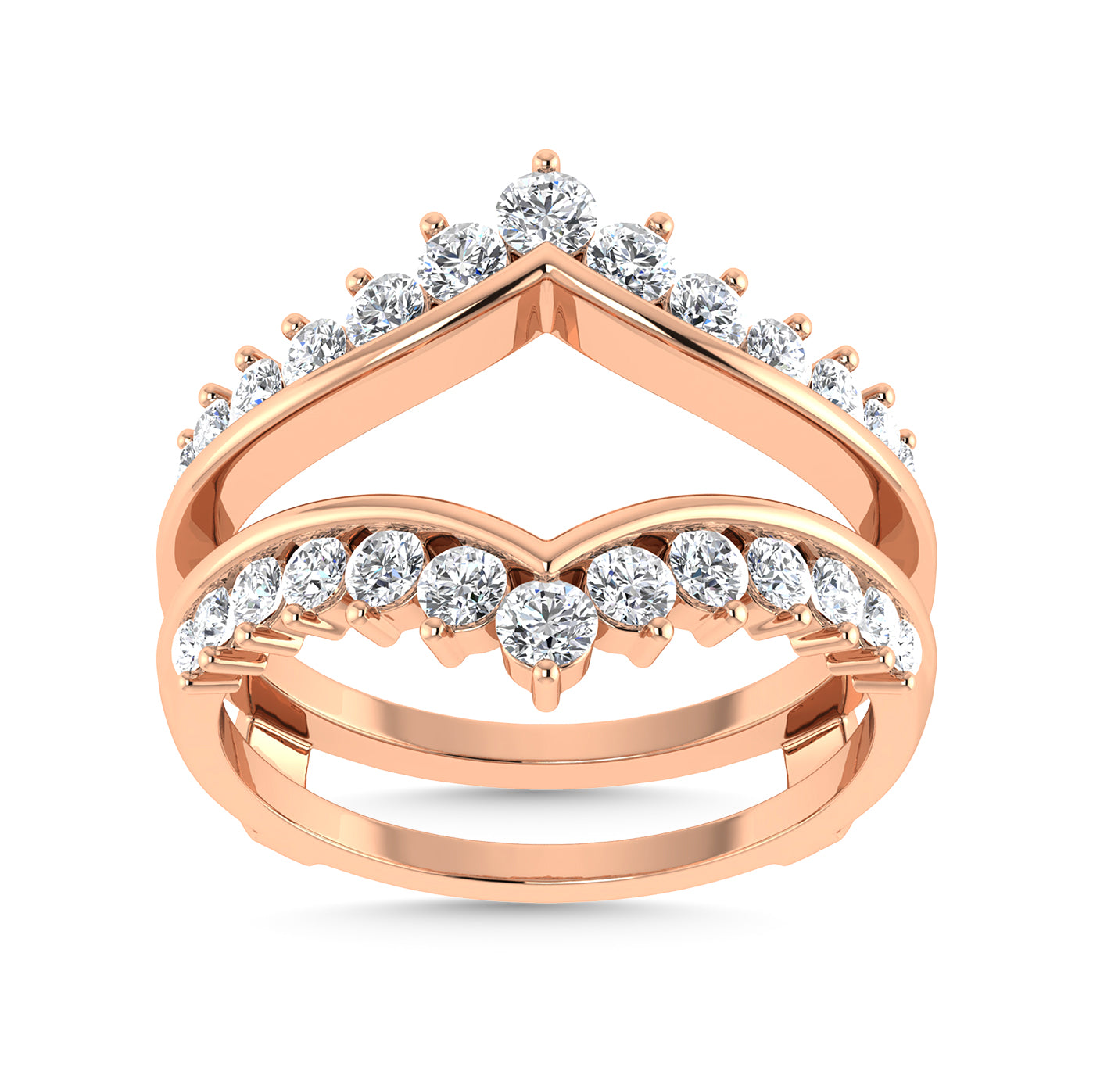 Diamond 3/4 Ct.Tw. Guard Ring in 14K Rose Gold