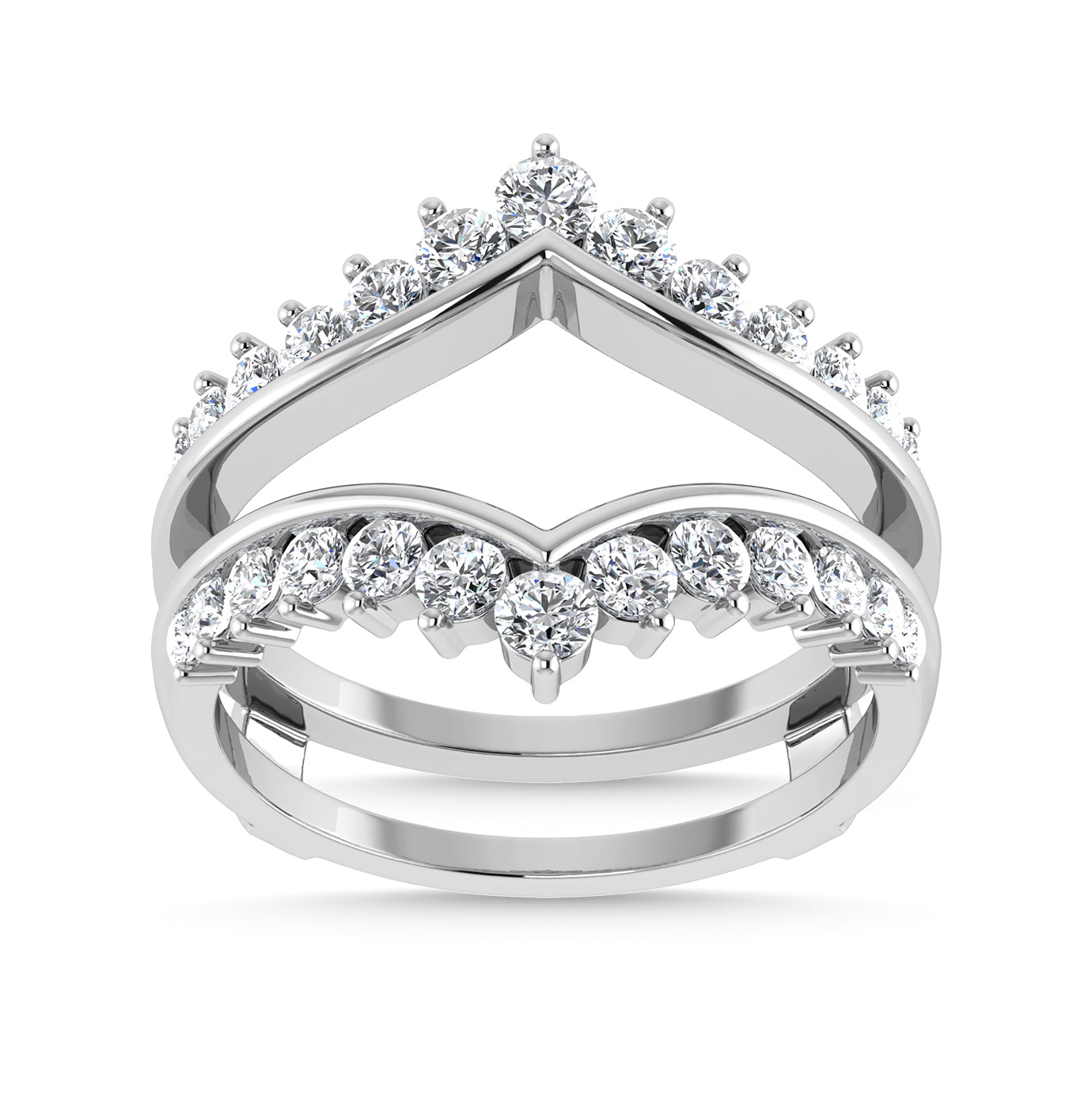 Diamond 3/4 Ct.Tw. Guard Ring in 10K White Gold