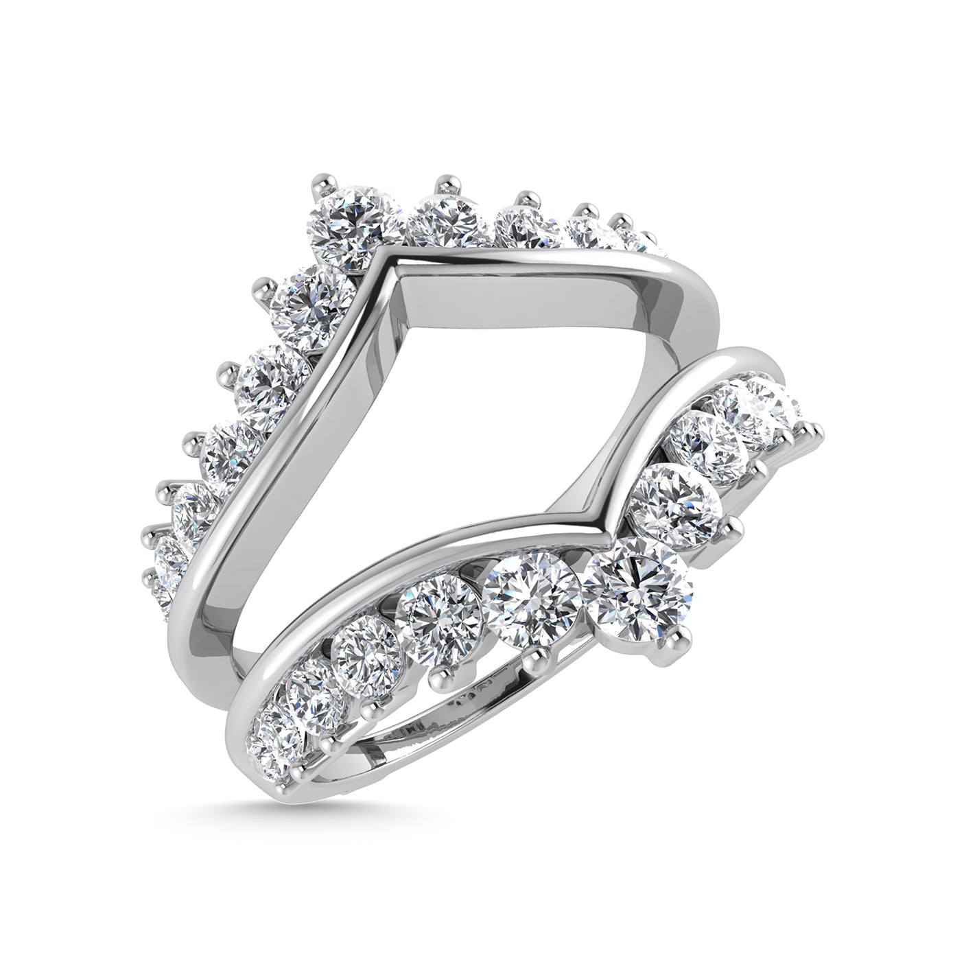 Diamond 3/4 Ct.Tw. Guard Ring in 10K White Gold