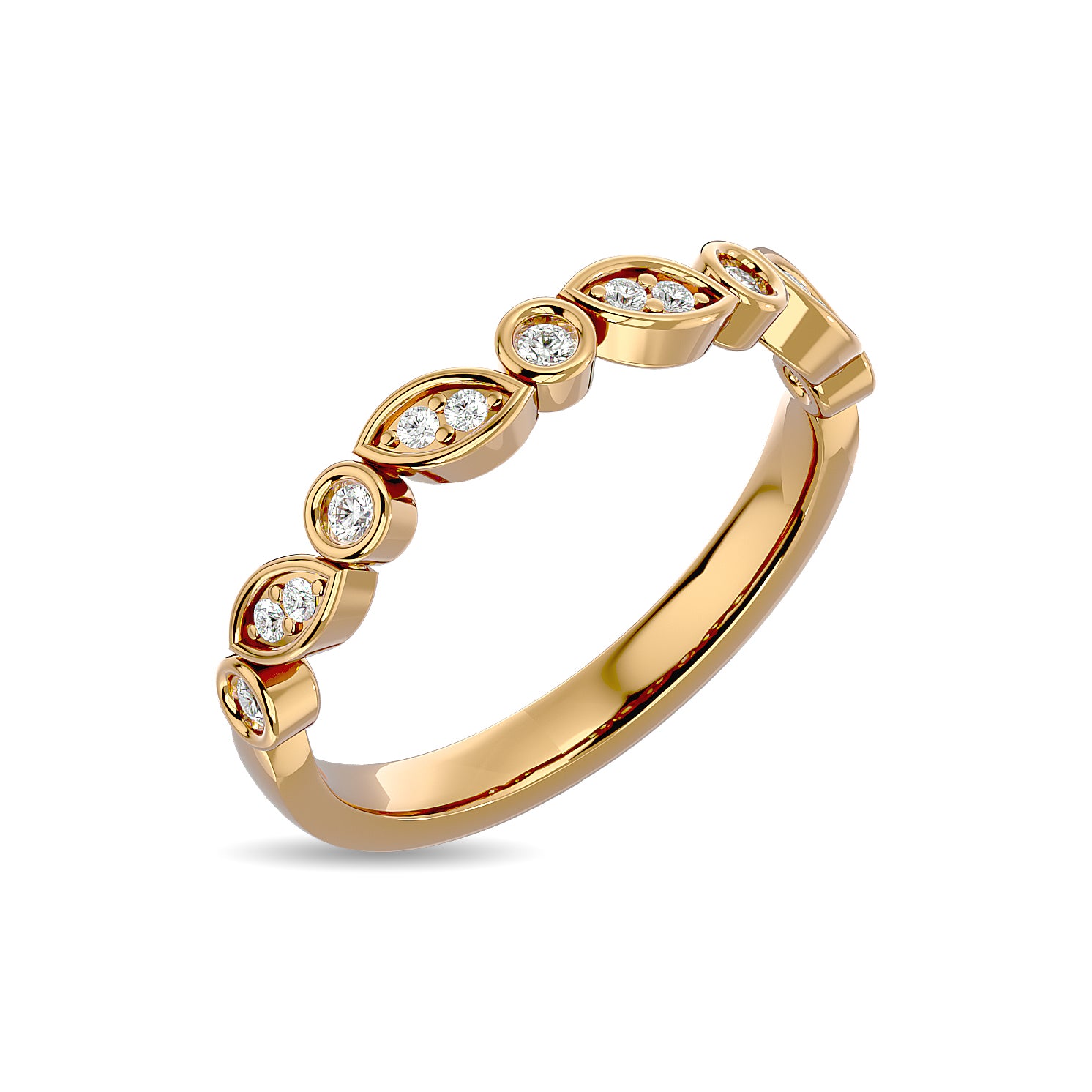 Diamond 1/6 ct tw Stack Band in 14K Yellow Gold