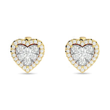 Diamond 1 Ct.Tw. Heart Fashion Earrings in 14K Yellow Gold