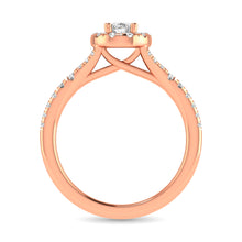 Diamond  Split Shank Single Halo Bridal Ring 1 ct tw Oval Cut in 14K Rose Gold - thediamondsq