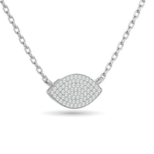 Diamond Eye Shape Necklace 1/5 ct tw in 10K White Gold