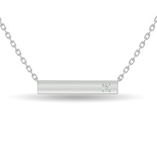 Diamond Bar Necklace 1/20 ct tw in Sterling Silver