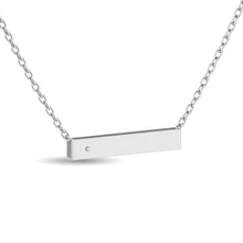 Diamond Bar Necklace 1/20 ct tw in Sterling Silver