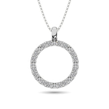 Diamond Circle Pendant 1/4 ct tw in 14K White Gold