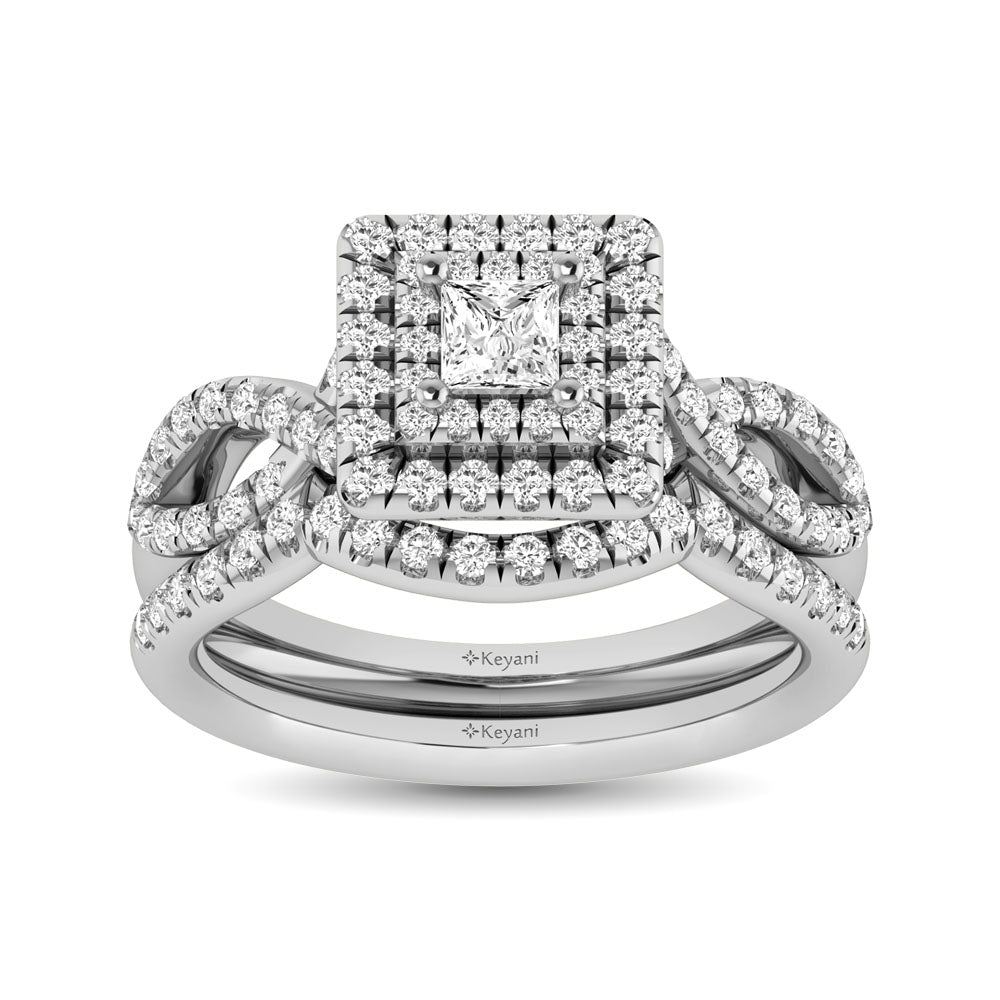 Diamond 3/4 Ct.Tw. Bridal Ring in 14K White Gold