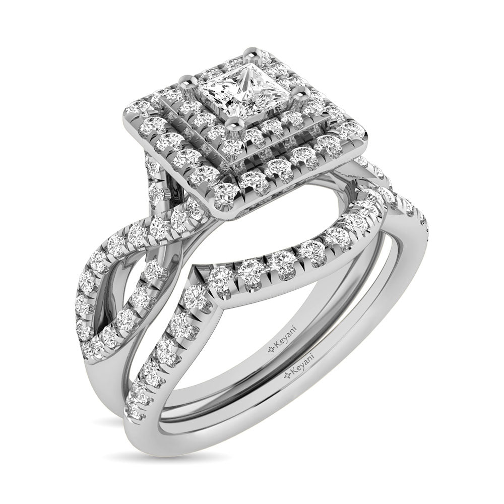 Diamond 3/4 Ct.Tw. Bridal Ring in 14K White Gold
