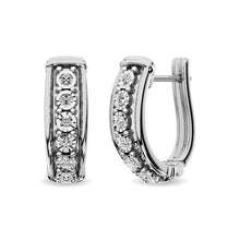 Diamond Hoop Earrings 1/10 ct tw in Sterling Silver