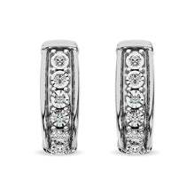 Diamond Hoop Earrings 1/10 ct tw in Sterling Silver