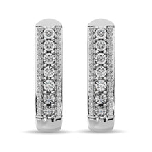 Diamond Hoop Earrings 1/10 ct tw in Sterling Silver