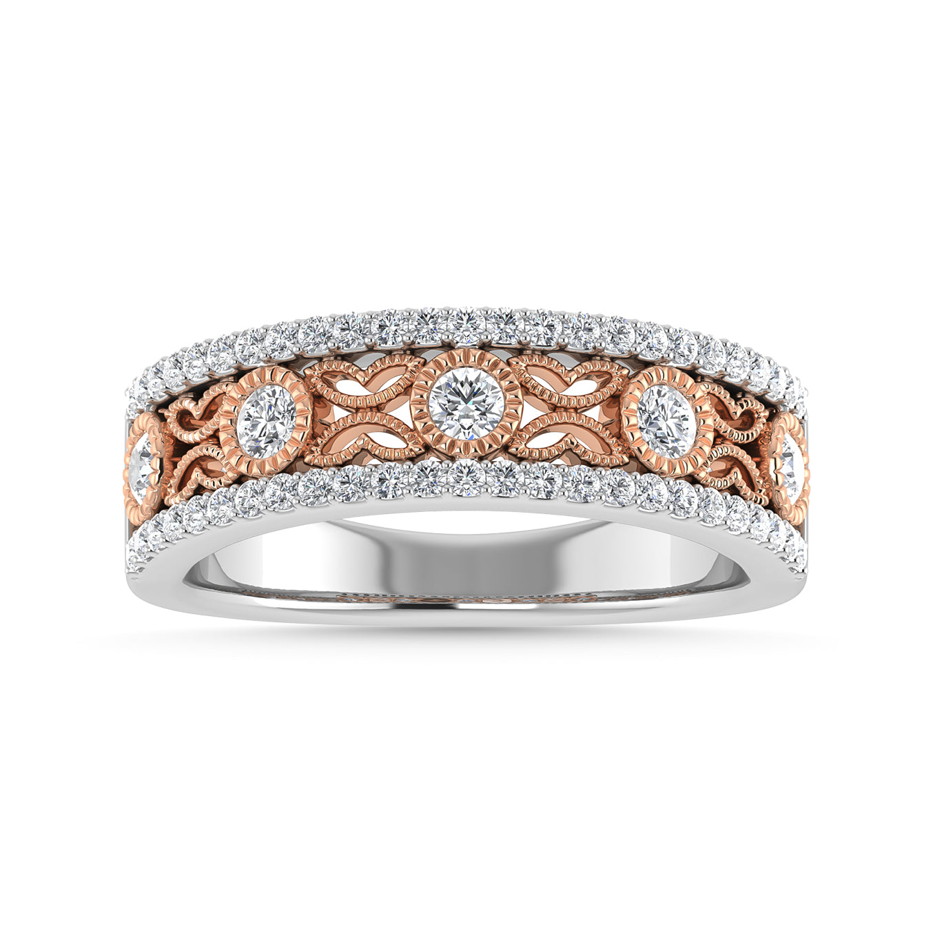 Diamond 1/2 Ct.Tw. Fashion Band in 14K Two Tone
