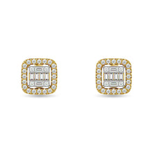 Diamond 1/3 Ct.Tw. Round and Baguette Fashion Earrings in 14K Yellow Gold