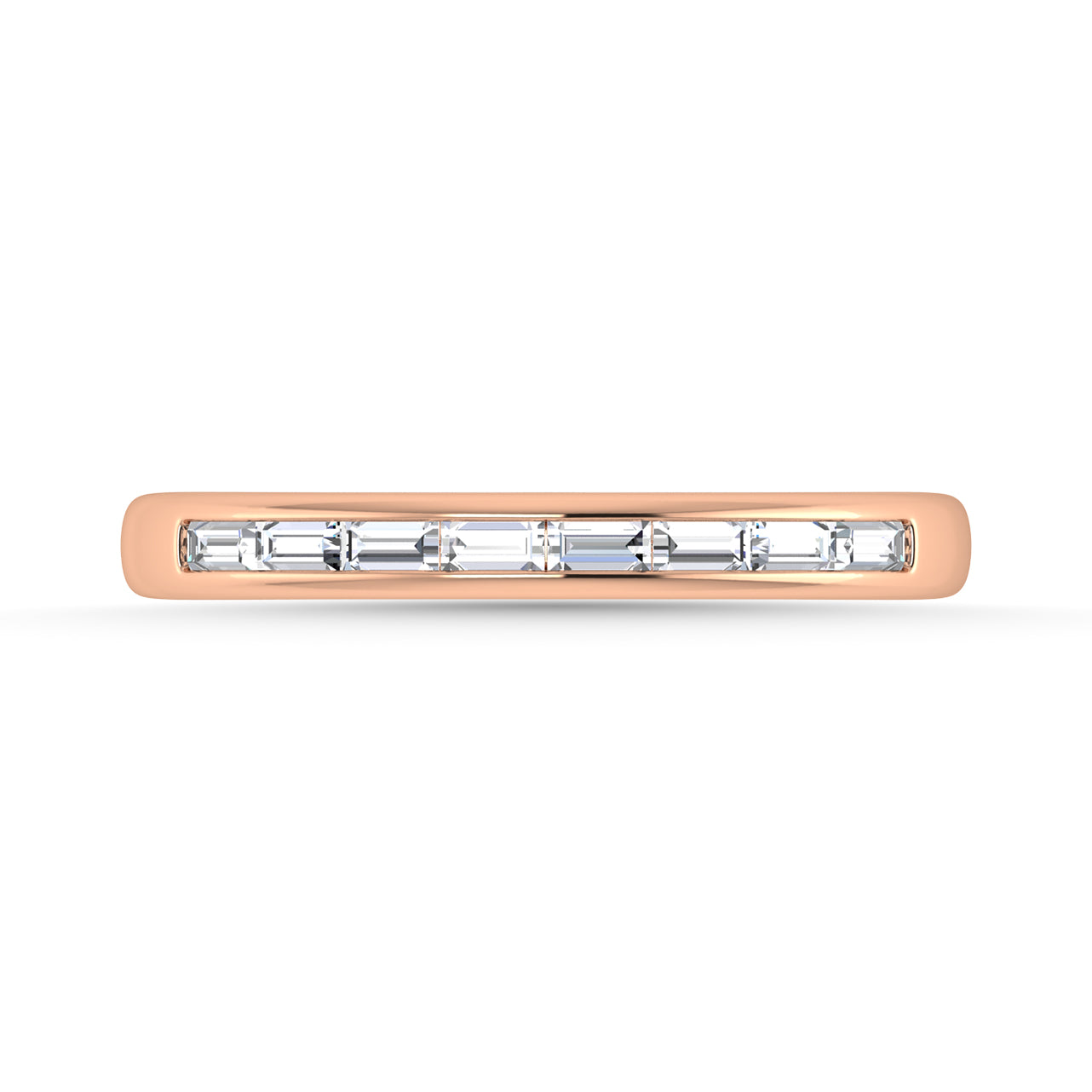 Diamond 1/4 Ct.Tw. Baguette Cut Anniversary Band in 14K Rose Gold