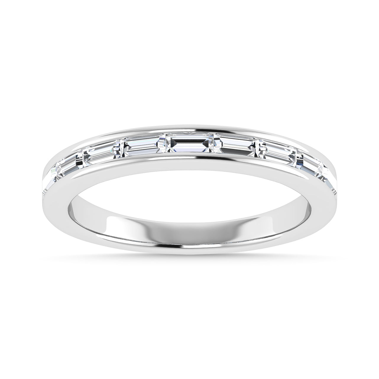 Diamond 3/8 Ct.Tw. Baguette Cut Anniversary Band in 14K White Gold