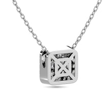 Diamond Princess Cut Double Halo Pendant 3/8 ct tw in 14K White Gold