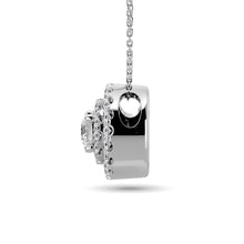 Diamond Round Cut Double Halo Pendant 3/8 ct tw in 14K White Gold