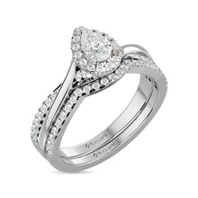 Diamond 5/8 Ct.Tw. Pear Cut Bridal Ring in 14K White Gold