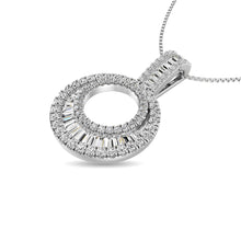Diamond 5/8 Ct.Tw. Round and Baguette Fashion Pendant in 14K White Gold