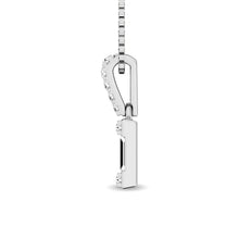 Diamond 1/6 Ct.Tw. Round and Baguette Fashion Pendant in 14K White Gold
