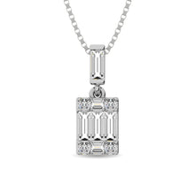 Diamond 1/6 Ct.Tw. Round and Baguette Fashion Pendant in 14K White Gold