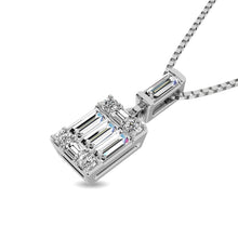 Diamond 1/6 Ct.Tw. Round and Baguette Fashion Pendant in 14K White Gold