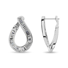Diamond 1 1/2 Ct.Tw. Baguette Hoop Earrings in 14K White Gold
