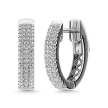 Diamond 1/2 ct tw Hoop Earrings in 14K White Gold
