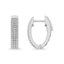 Diamond 1/2 ct tw Hoop Earrings in 14K White Gold