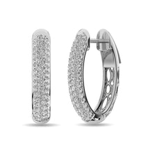 Diamond 1 ct tw Hoop Earrings in 14K White Gold