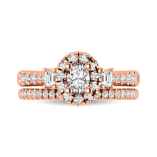 Diamond Classic Shank Single Halo Bridal Ring 1 ct tw Oval Cut in 14K Rose Gold